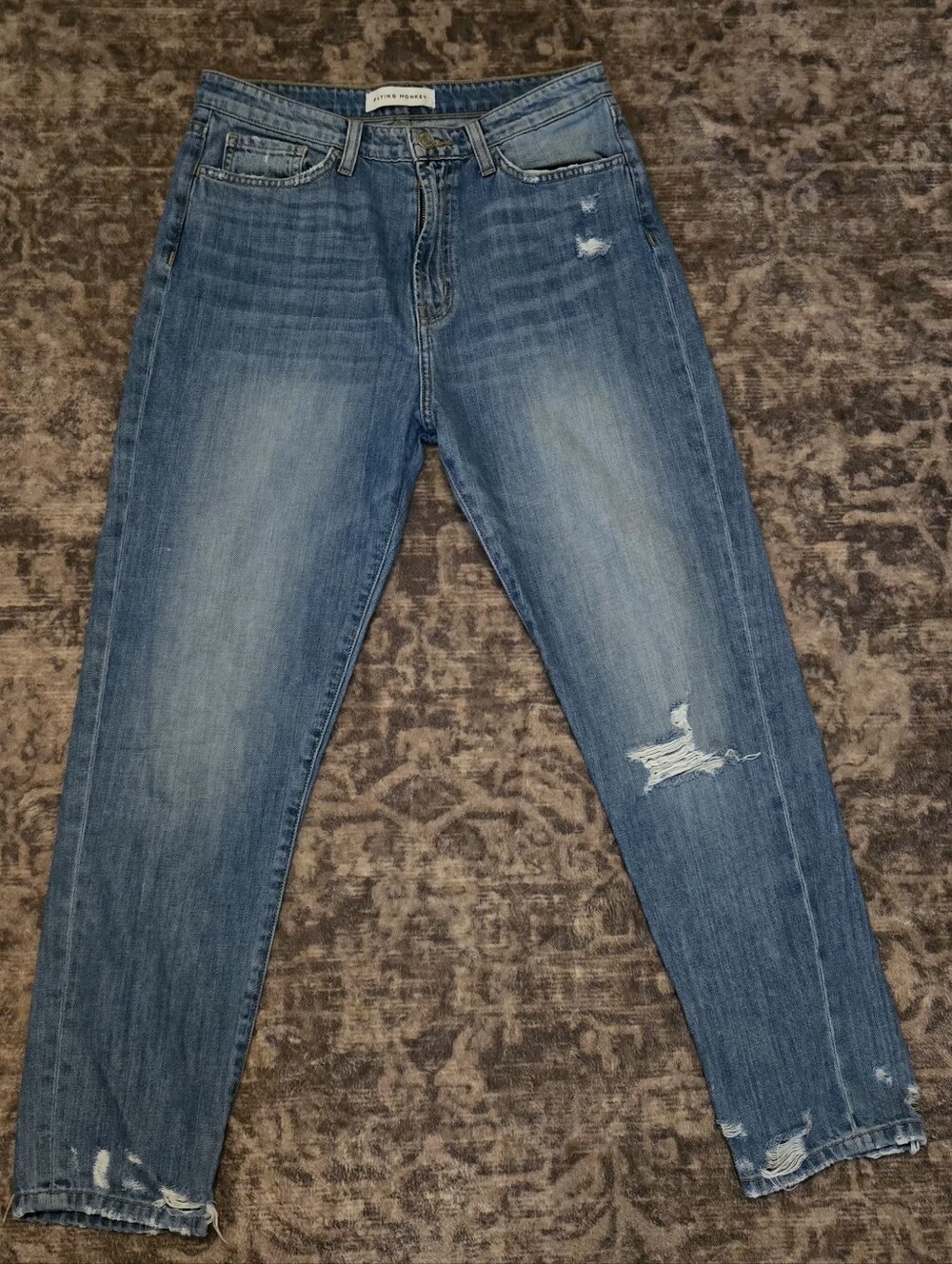 Flying Monkey Medium Blue Distressed Boyfriend Jeans